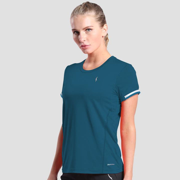 Tee-shirt running respirant Femme Cascade Turquoise